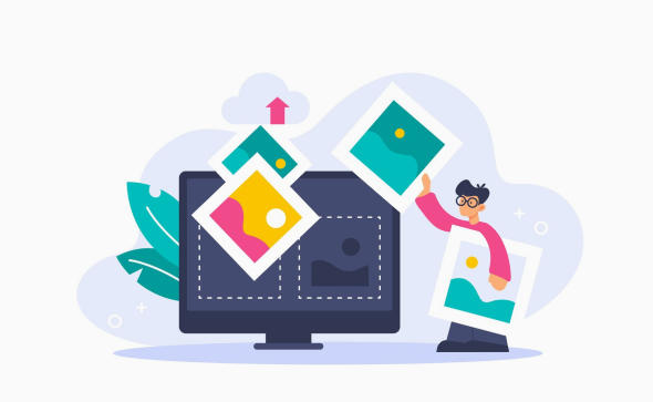 Person uploading images to monitor